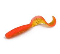 Juego de 20 cebos biomiméticos flotantes con Gusanos de Cola enrollada, Gusanos Blandos aromatizados for lubina y mandarín.(Oranje,5.5cm 20pcs)