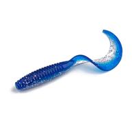 Juego de 20 cebos biomiméticos flotantes con Gusanos de Cola enrollada, Gusanos Blandos aromatizados for lubina y mandarín.(BLU,5.5cm 20pcs)