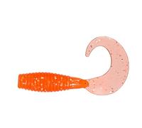 Juego de 20 cebos Blandos de Cola Enrollable for Pesca de raíces, Resistentes al Agua Salada y de hundimiento Lento, for lubina y mandarín.(Oranje,3.5cm 20pcs)