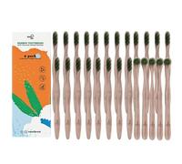 Juego de 20 cepillos de dientes de bambú con 5 limpiador lingual, cerdas suaves de carbón activado, dientes más saludables de Moti Co.