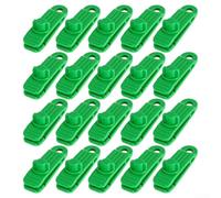 Juego de 20 clips de lona para exteriores resistentes para acampar y estructuras temporales (verde)