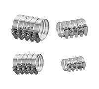 Juego de 20 clips Jubilee surtidos para manguera y tubería de 6 a 51 mm, abrazaderas de unión de tubo de accionamiento sin fin ajustables, acero inoxidable 304 para jardín, piscina, lavadora y más, 4