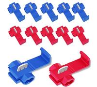 Juego de 20 conectores de derivación rojo y azul, 0,5-2,0 mm², ladrón de corriente para coche, conector rápido, ladrón de cables, conector en T, conector rápido de latón estañado, polipropileno