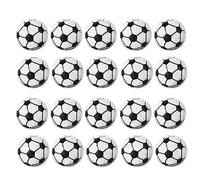 Juego de 20 cuentas sueltas para hacer collares, pulseras, cuentas de madera, balón de fútbol, baloncesto, béisbol, cuentas espaciadoras de balón de fútbol para hacer joyas, aretes, dijes para