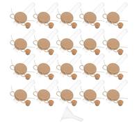 Juego de 20 de Tubos de Ensayo de Plástico Transparente | Incluye Embudo, Etiqueta Kraft y Cuerda, para Uso Científico y Educativo, Almacenamiento de Especias y Recuerdos