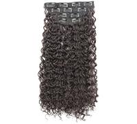 Juego de 20 extensiones rizadas de clip de color marrón oscuro, juego de 4 piezas, fibra de alta temperatura, natural y reutilizable, ajuste seguro con múltiples clips