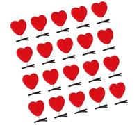 Juego de 20 horquillas de pelo de corazón de felpa para el día de San Valentín para mujeres y niñas, festivales de música, pasadores de fiesta