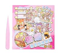 Juego de 20 juegos de pegatinas 3D con escenas en miniatura, libro con pinzas, para hacer uno mismo Cozy Little Home House Escena, 40 pegatinas de PET, libro de pegatinas reutilizables, regalo para