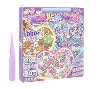 Juego de 20 juegos de pegatinas 3D con escenas en miniatura, libro con pinzas, para hacer uno mismo Cozy Little Home House Escena, 40 pegatinas de PET, libro de pegatinas reutilizables, regalo para