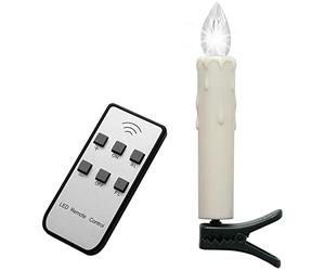 Juego de 20 LED de Navidad velas Jucon, Inalámbrico, cálida luz blanca