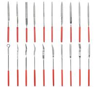 Juego de 20 limas de agujas de diamante mini, herramientas de modelismo para impresora 3D, accesorios para llaves con mango de goma, mini limas estriadas de metal, herramientas para madera, metal