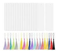 Juego de 20 marcapáginas de doble cara, marcapáginas de transferencia de calor con borlas coloridas, prácticos accesorios de sublimación, paquete de metal