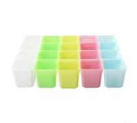 Juego de 20 mini cuadrados para decoración de escritorio con parte inferior ventilada, adecuado para plantas reales o artificiales