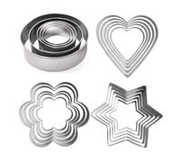 Juego de 20 moldes para galletas en forma de flor para tartas de amor