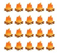 Juego de 20 o 30 adornos de resina para hogueras, decoración realista de jardín con efecto de llama para pueblos de hadas, casas de muñecas y exhibiciones al aire libre (20 piezas)