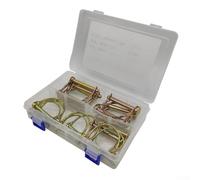 Juego de 20 pasadores de seguridad en forma de D y bloqueo cuadrado, kit de pestillo de liberación rápida con chapado de color para resistencia a la corrosión, herramientas manuales de varios tamaños