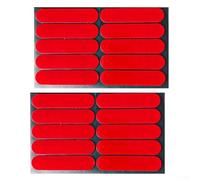 Juego de 20 pegatinas reflectantes impermeables con patrón hexagonal para una reflectividad superior y compatibilidad con superficies interiores y exteriores (rojo)