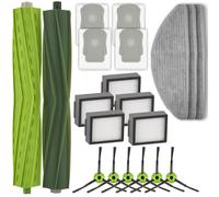 Juego de 20 piezas de repuesto compatibles con iRobot Roomba Combo i5, i5+, j5, j5+, kit de accesorios, cepillos de doble rodillo, 6 cepillos laterales, 5 filtros HEPA, 4 bolsas de polvo, 3