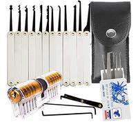 Juego de 20 piezas para picar cerraduras, herramientas para picar cerradura con cerraduras de entrenamiento y kit de herramientas de selección de bloqueo de tarjeta de crédito para cerrajería