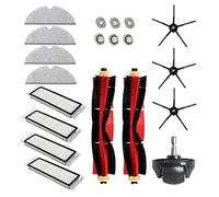 Juego de 20 piezas para Xiaomi Roborock S6 S60 S65 S5 MAX T6 accesorios para aspiradora, 2 cepillo de rodillos, 4 filtros, 4 paños de fregona, 3 cepillos laterales, 6 núcleo de agua, 1 rueda