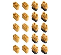 Juego de 20 piezas para Xt60 y conectores hembra de nailon de alta temperatura con contactos dorados para drones 15a RC maquetas baterías amarillas