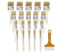Juego de 20 Pinceles de Pintura de cerdas Naturales, brochas Pintura Madera brochas, Madera Cepillo de Pintura Set, con 1 Pincel Plano, para Manualidades, Pintura, Pintura de Pared, Pintura al óleo