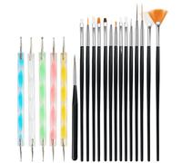 Juego de 20 pinceles de uñas con herramienta para puntear, pincel para uñas de gel, juego de pinceles para decoración de uñas, pincel de diseño de uñas