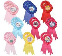 Juego de 20 pines de cinta de hojalata de feliz cumpleaños, 2.95 x 6.3 pulgadas, insignias de premio multicolor para decoraciones de fiesta de cumpleaños, Talla única, Plástico, No es una piedra