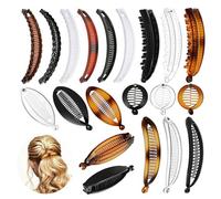 Juego de 20 pinzas para el pelo, pinzas de plátano grandes, pinzas antideslizantes para cabello largo y grueso, pinzas de plátano vintage para mujer, elegantes accesorios para el cabello para mujeres