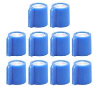 Juego de 20 pomos de guitarra de plástico ABS de 14 x 16 mm, botón de tapa de espejo para guitarra, pedal de efecto AMP, caja de pisoteo Overdrive 1/4 de eje de latón (azul)