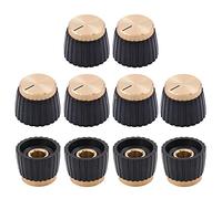 Juego de 20 pomos de plástico de aluminio de 16 mm para pedal de efecto de guitarra Marshall AMP de 1/4 pulgadas, inserto de latón plateado/dorado, 10 accesorios