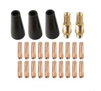 Juego de 20 puntas de contacto de cobre para Flux Core (1,2 mm) | 25 piezas en total, 20 puntas, 3 boquillas, 2 difusores, apto para varios dispositivos, listo para usar