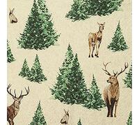 Juego de 20 servilletas Eco Line sostenibles de papel reciclado 100% ciervos esparcidos por el bosque | ciervos | animales | abeto | b?ume | decoración de mesa 33 x 33 cm