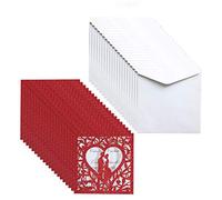 Juego de 20 tarjetas de invitación de boda con purpurina hueca, sobres de invitación, despedida de soltera, suministros de fiesta de compromiso, tarjetas de invitaciones para cumpleaños