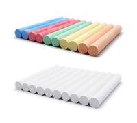 Juego de 20 tizas blancas y de colores para pizarra, 5 colores + blanco de alto contraste - para escuela, oficina, estudio, manualidades, dibujo