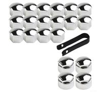 Juego de 20 tornillos de rueda de 17 mm con herramienta de extracción para cualquier coche, protege y cubre pernos de rueda