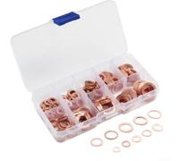 Juego de 200 arandelas de sellado de cobre, M5-M14 para cárter de aceite, arandelas, juntas planas para motor, barco, generador, caja de herramientas