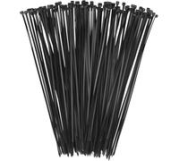 Juego de 200 bridas para cables - 100/150/200/300 mm (100 unidades cada uno) - Nailon Highwings, varios tamaños, muy duraderas y autobloqueantes, para gestión de cables, hogar y taller (negro, 200