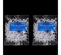 Juego de 200 clips cruzados espaciadores de azulejos con sistema de nivelación para uso en suelo y pared, diseñados para un espaciado constante de azulejos durante la instalación (2 mm)