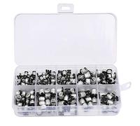 Juego de 200 condensadores electrolíticos SMD, surtido de condensadores electrolíticos con 10 valores desde 1 µF hasta 470 µF, kit de condensadores E de 10 a 50 V para reparación