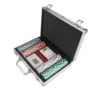 Juego de 200 fichas de aluminio - Gran cantidad de fichas Texas Hold'em | fichas de con maletín de aluminio plateado | Juego de para adultos noche juegos adiós celibato eventos caridad V