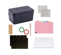 Juego de 200 hojas de papel de notas de doble cara con 150 hojas de carpetas de notas, anillos divisores y caja de tarjetas de recetas Stoarge