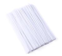 Juego de 200 limpiadores de pipa, alambre de chenilla blanco, 6 mm x 30 cm, alambre limpiador de pipas para manualidades, manualidades, manualidades, proyectos de felpilla, para manualidades y