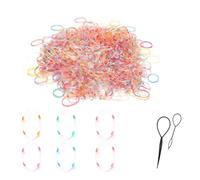 Juego de 200 mini bandas para el pelo para niñas, lazos elásticos multicolores, soportes para cola de caballo de 2 cm de diámetro con bolsa de almacenamiento (coloridos)