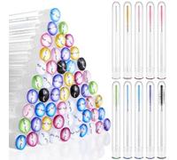 Juego de 200 tubos de varita de rímel, 100 bobinas de pestañas para extensiones de pestañas, 100 brochas de rímel vacías de diamante, aplicador de cejas desechable colorido herramienta de maquillaje