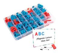 Juego de 208 letras magnéticas del alfabeto, letras magnéticas de tacto suave con vocales rojas y consonantes azules, juego de imanes educativos del alfabeto para ortografía y aprendizaje de vocabu