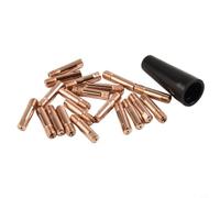 Juego de 21 boquillas flux sin gas para máquina de soldar Easy-Flux 125A, boquillas de contacto de latón 0,8/0,9 mm, accesorio MIG FC90, tapa protectora (035)