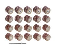 Juego de 21 láminas de lija for herramienta rotativa con vástago de 3 mm, cabezal de muela abrasiva, disco de lijado y ruedas de pulido.(10mm 80grit)