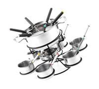 Juego de 21 sartenes de fondue de queso rotativas, sartén de parrilla exterior, hervidor de alcohol | Práctico aparato de cocina para helados, chocolate, carne, placer, garden-