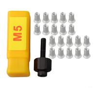 Juego de 21 tuercas de remache ciego con cabezal intercambiable para M3 hasta M10 y 20 remaches de aluminio, inserto especial de acero para remachadora manual, práctico kit de repuesto para reparación